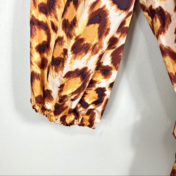 KATE SPADE Leopard Cheetah Panther Puff Sleeve Midi Dress Women - Picture 8 of 12